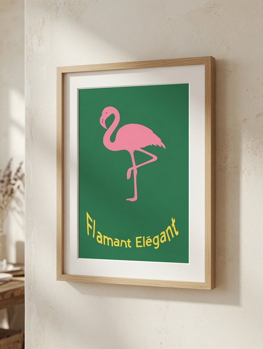 Tableau Flamant Élégant, FLAMINGO ART