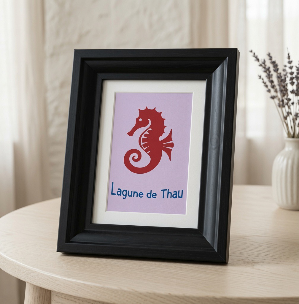 Tableau hippocampe FLAMINGO ART